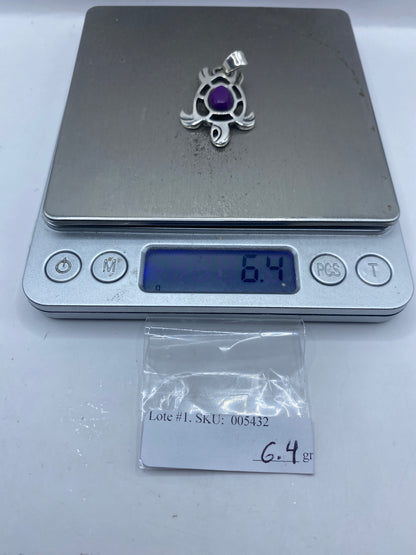 Dije Prehispánico de Plata .950 con Piedra Morada — foto 6