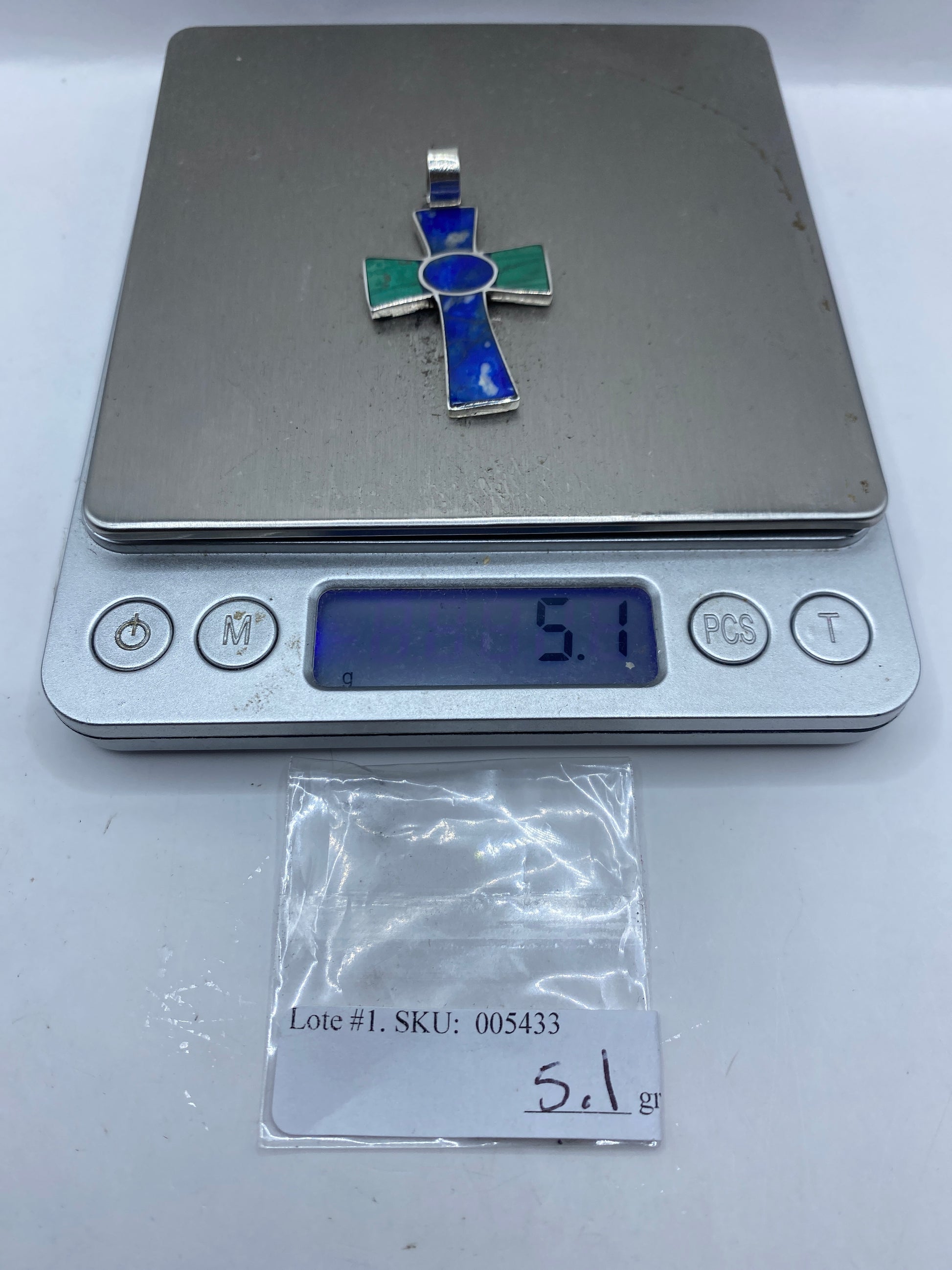 Cruz de Plata .950 con Incrustaciones — Dije Unisex Taxco — foto 6