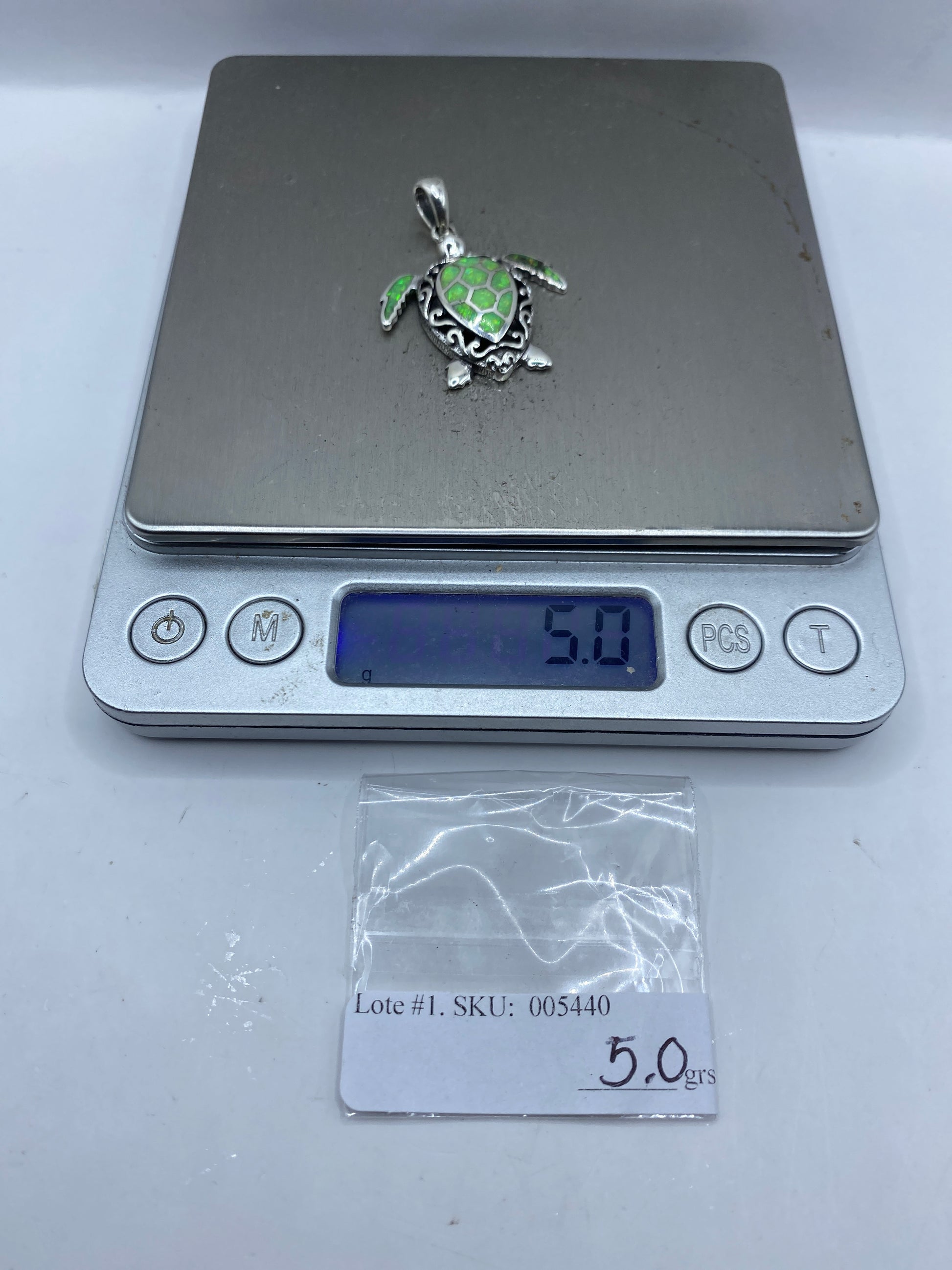 Dije Tortuga Marina con Ópalo de Fuego — Plata .925 — foto 6