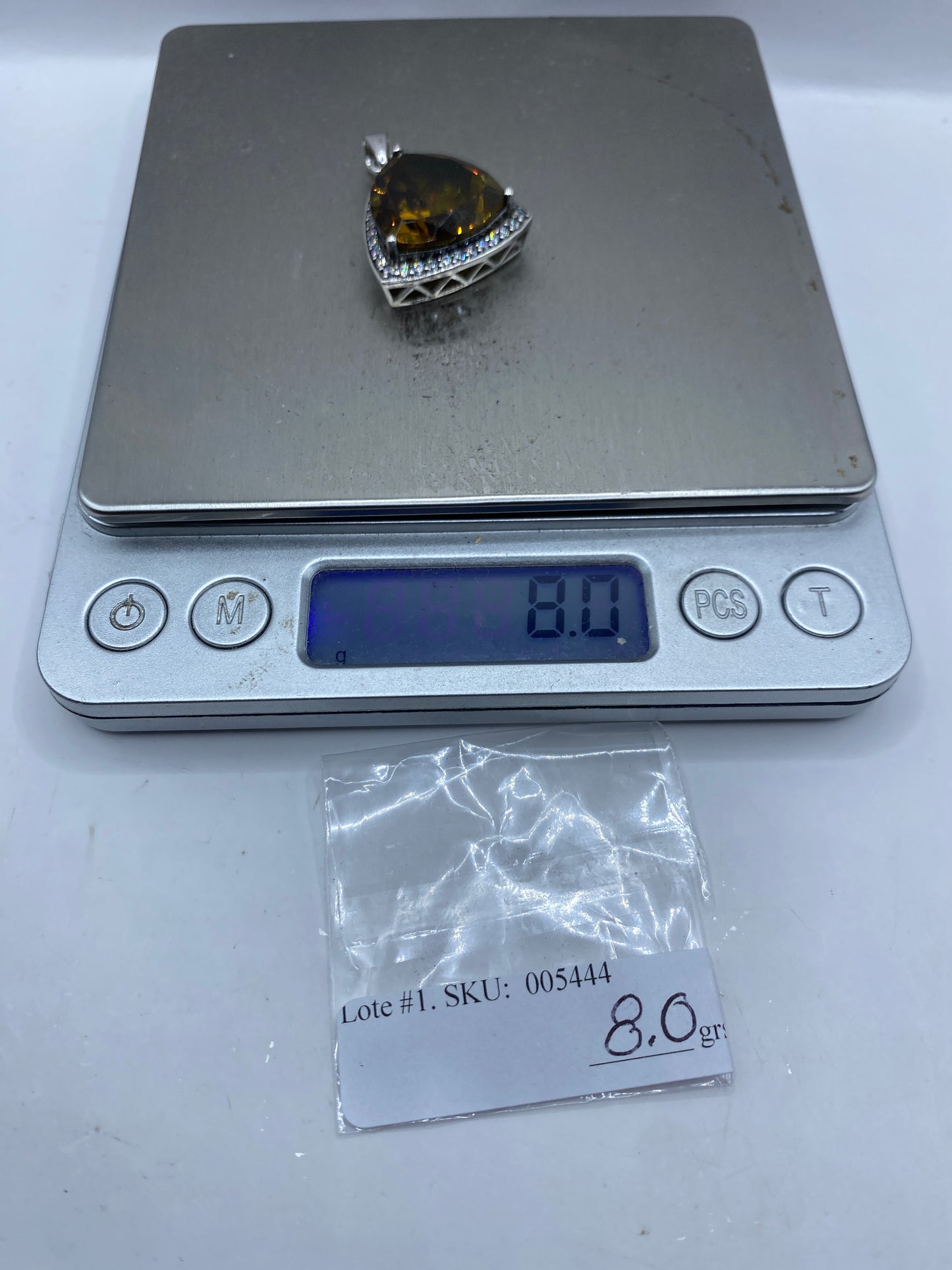 Dije Plata Circonia Triangular — Taxco .925 — foto 6