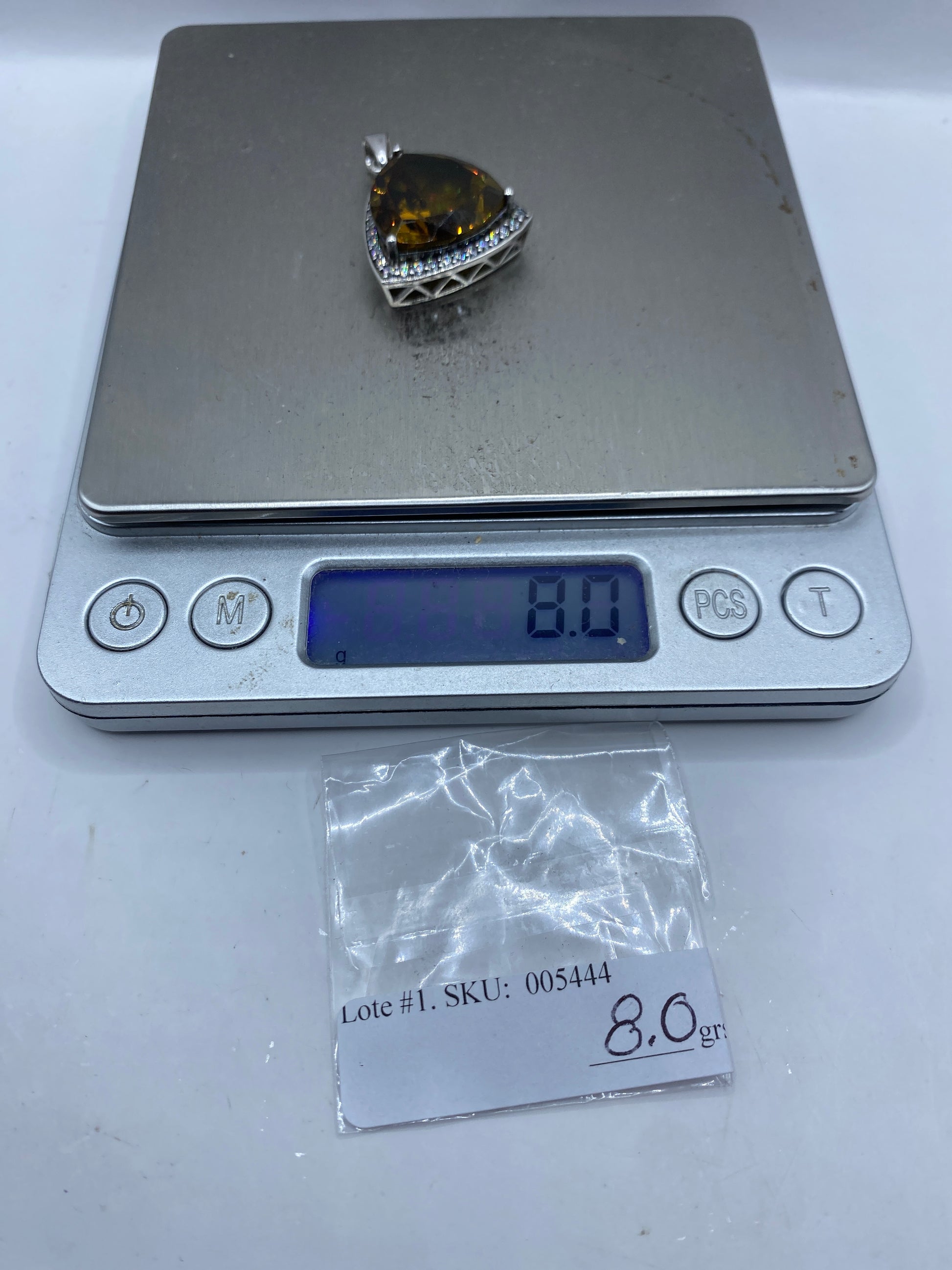 Dije Plata Circonia Triangular — Taxco .925 — foto 6