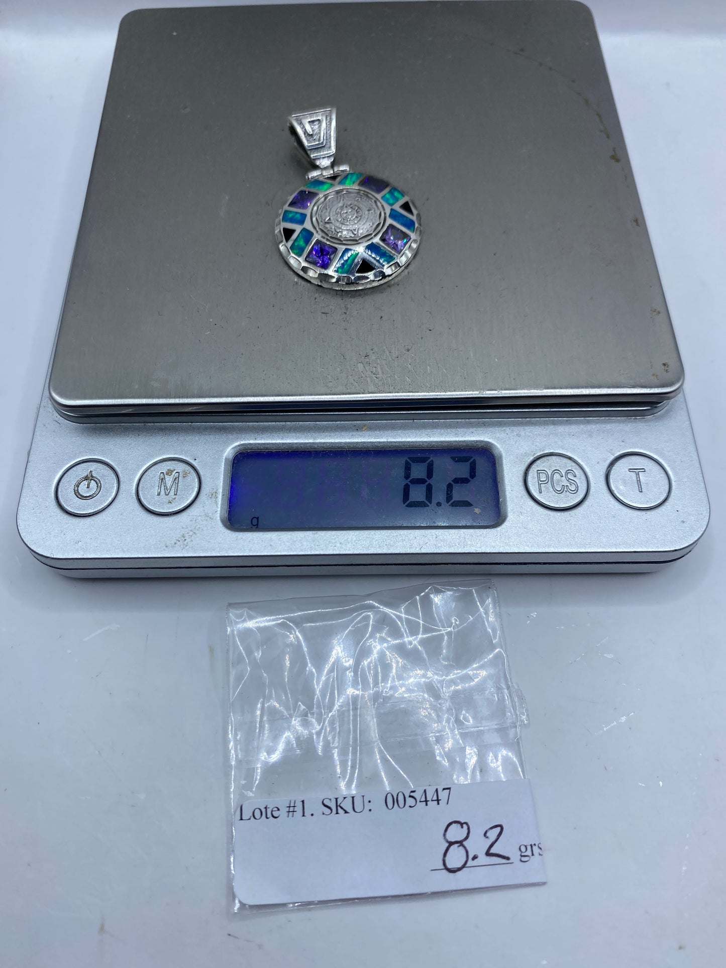 Dije Plata .950 Opalo de Fuego — Taxco Prehispanico — foto 6