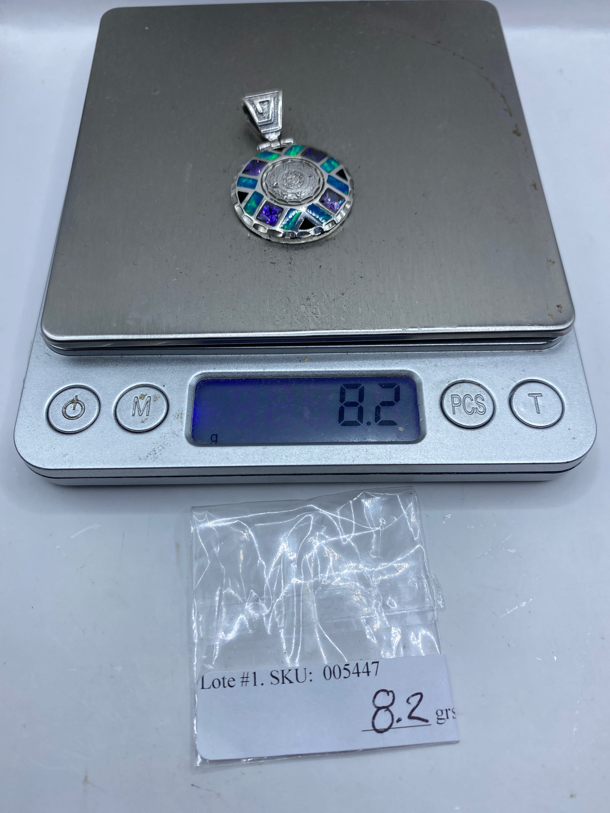 Dije Plata .950 Opalo de Fuego — Taxco Prehispanico — foto 6