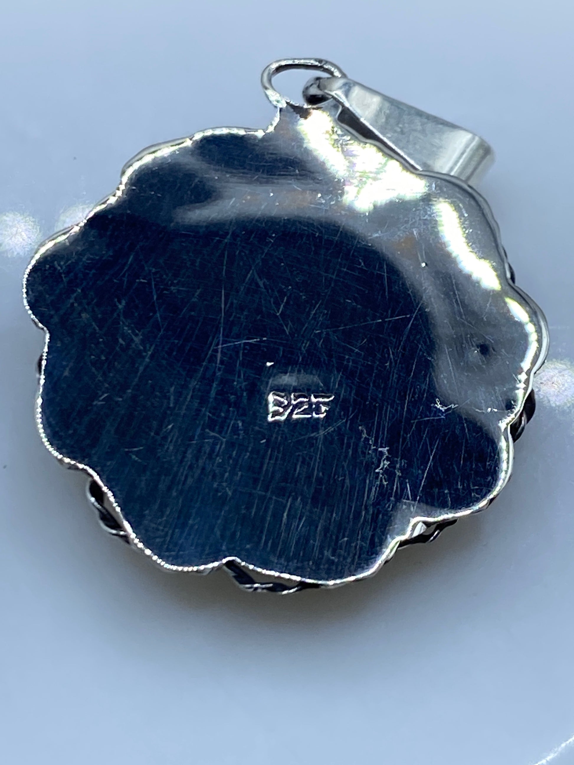 Dije Plata Ópalo de Fuego Azul — Taxco .925 — foto 5