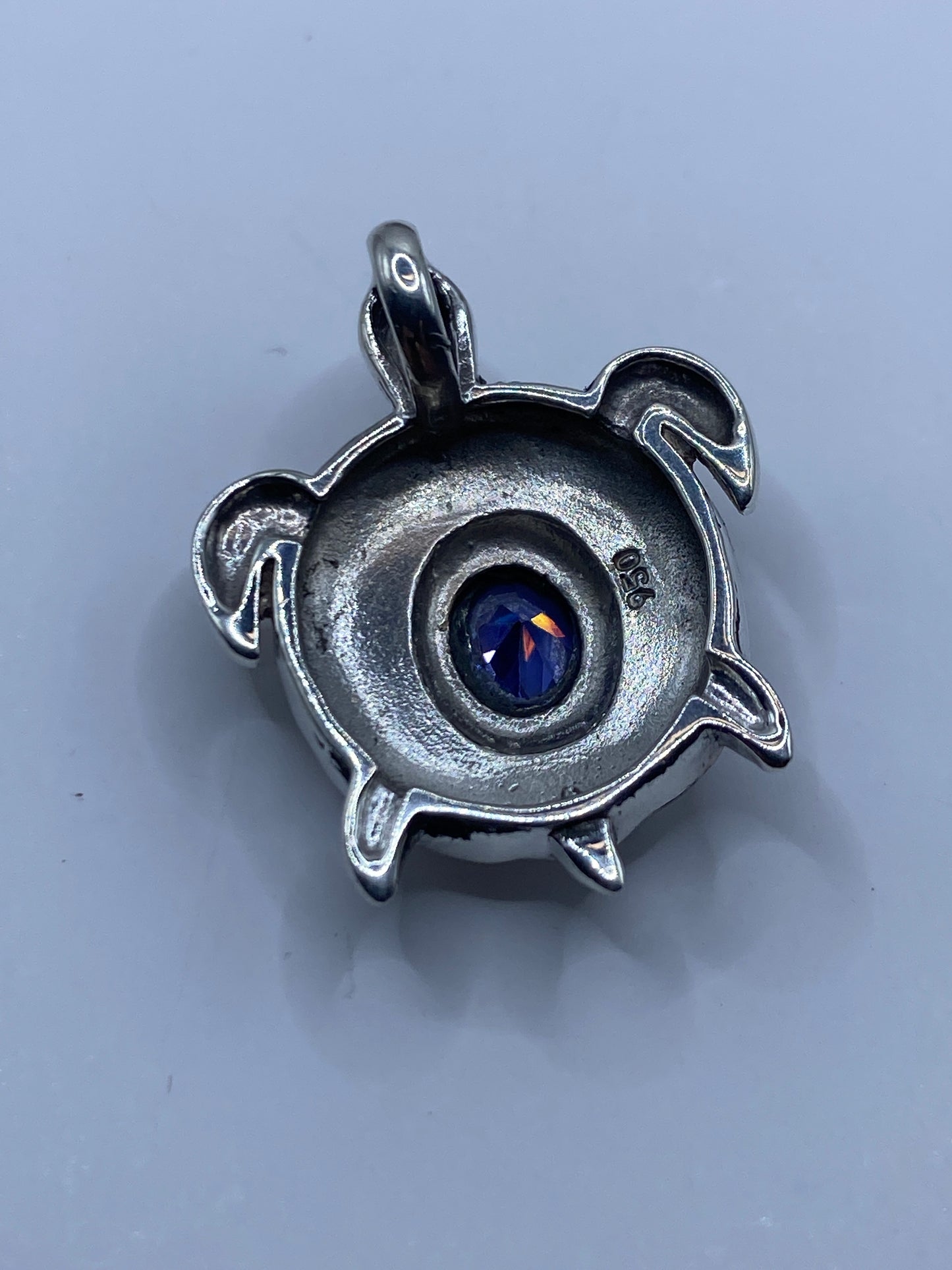 Dije de Plata Ópalo de Fuego Azul con Cadena — Taxco .950 — foto 5