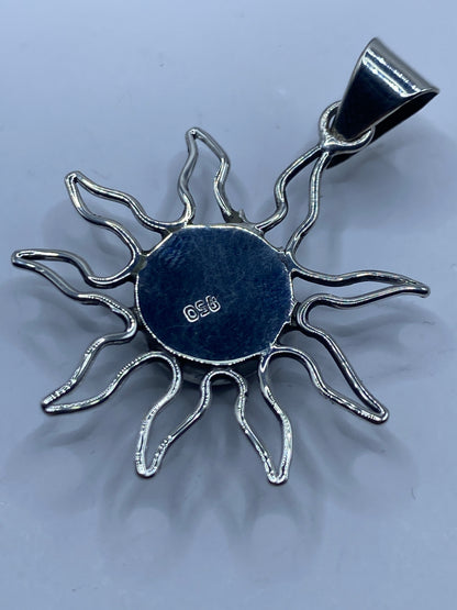 Dije Sol de Plata .950 con Ópalo de Fuego Azul — foto 5