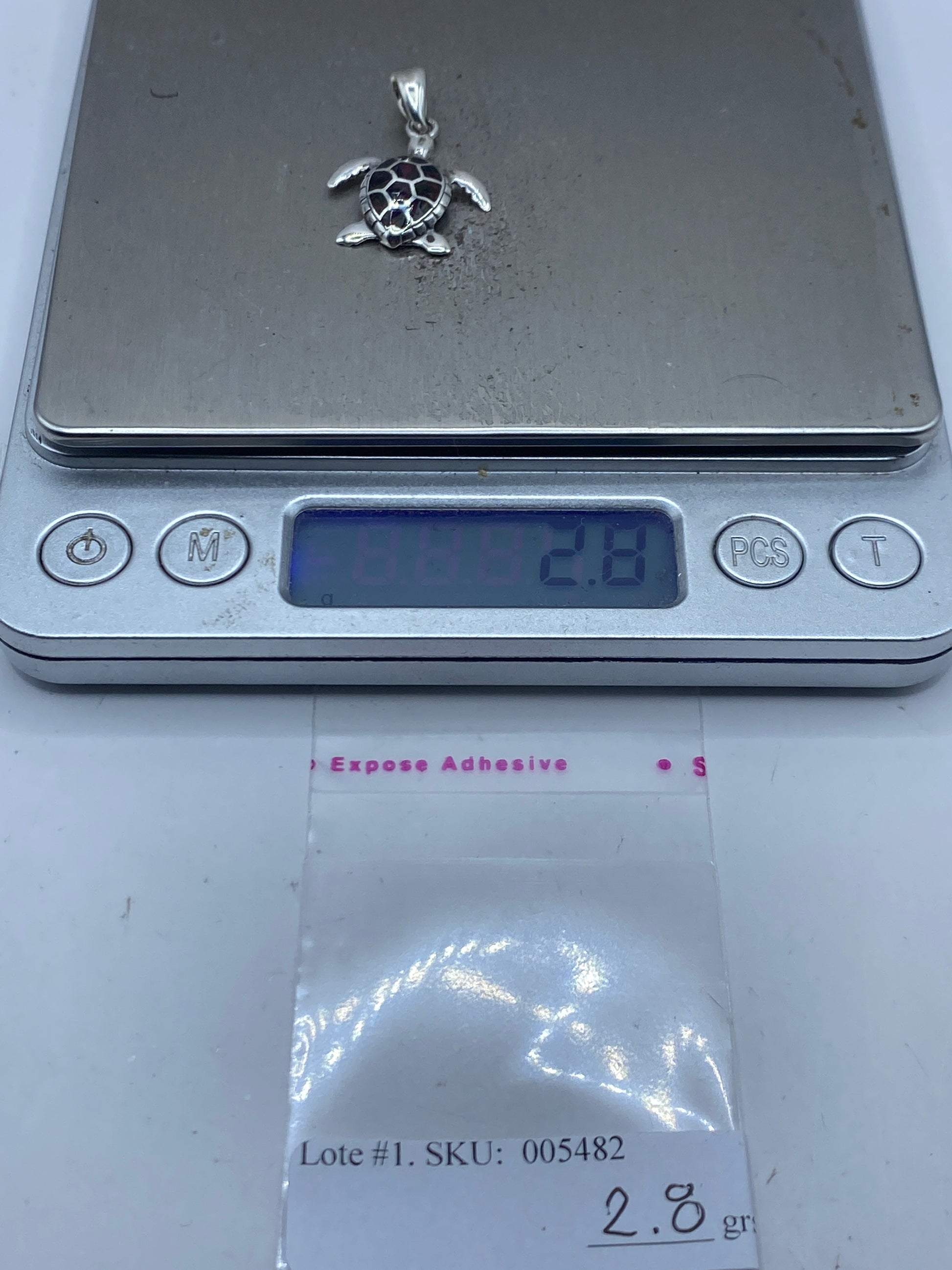 Dije de Tortuga Marina Plata .925 con Ópalo de Fuego — foto 5