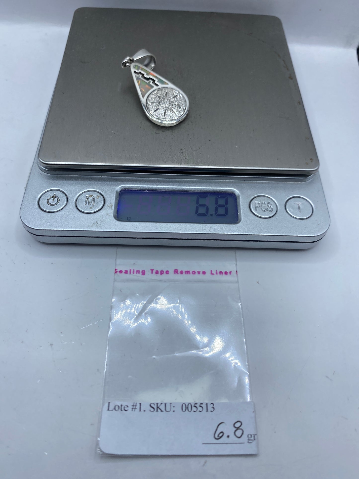 Dije Calendario Azteca Opalo de Fuego — Plata .950 Taxco — foto 6