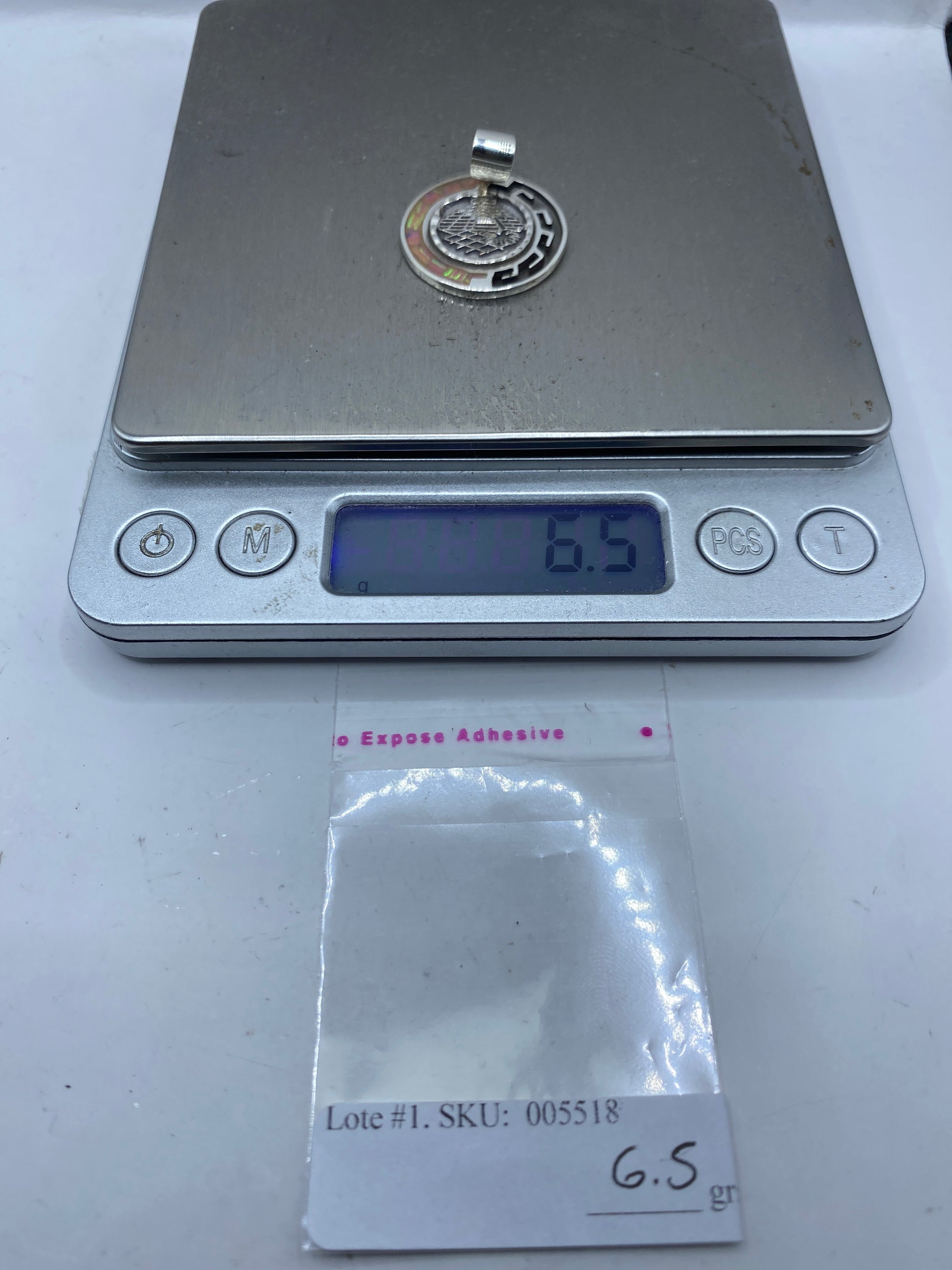 Dije Plata Ópalo de Fuego Prehispánico — Taxco .950 — foto 6
