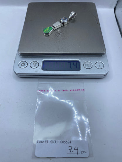 Dije de Plata .950 con Ópalo de Fuego Verde — Taxco — foto 6