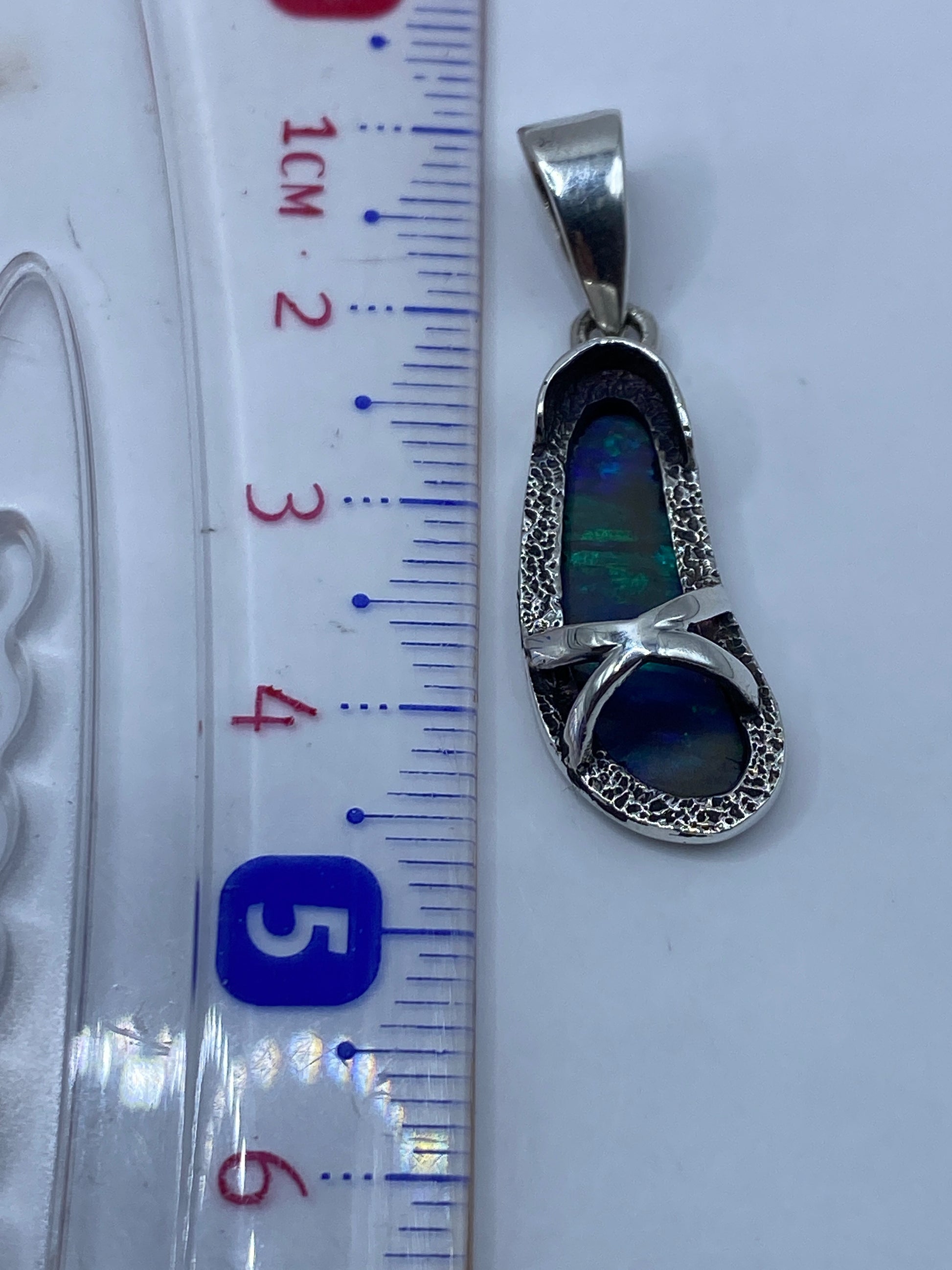 Dije de Plata con Ópalo de Fuego Azul — Taxco .950 — foto 5