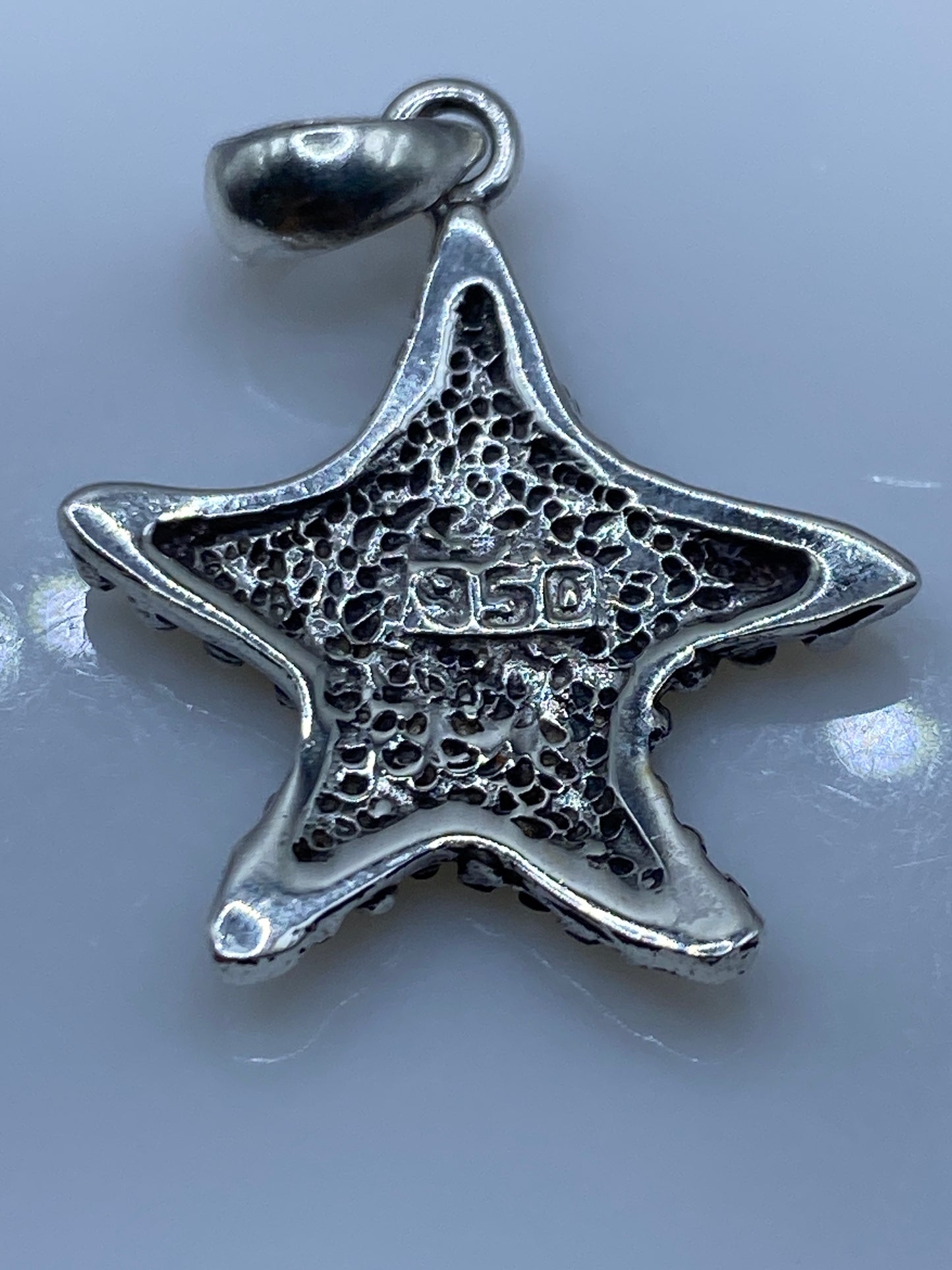 Dije Estrella Marina Plata .950 Ópalo de Fuego — foto 5