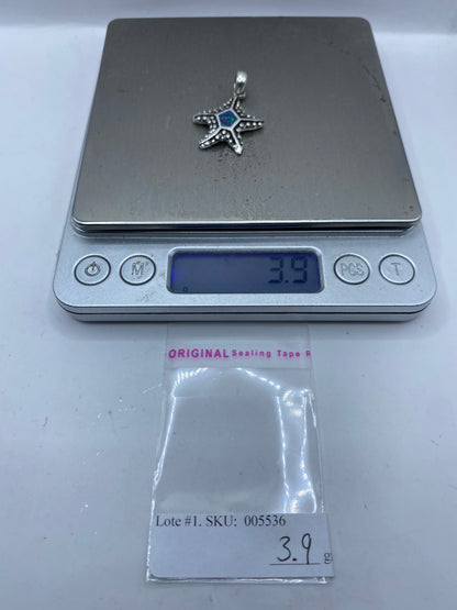Dije Estrella Marina Plata .950 Ópalo de Fuego — foto 6