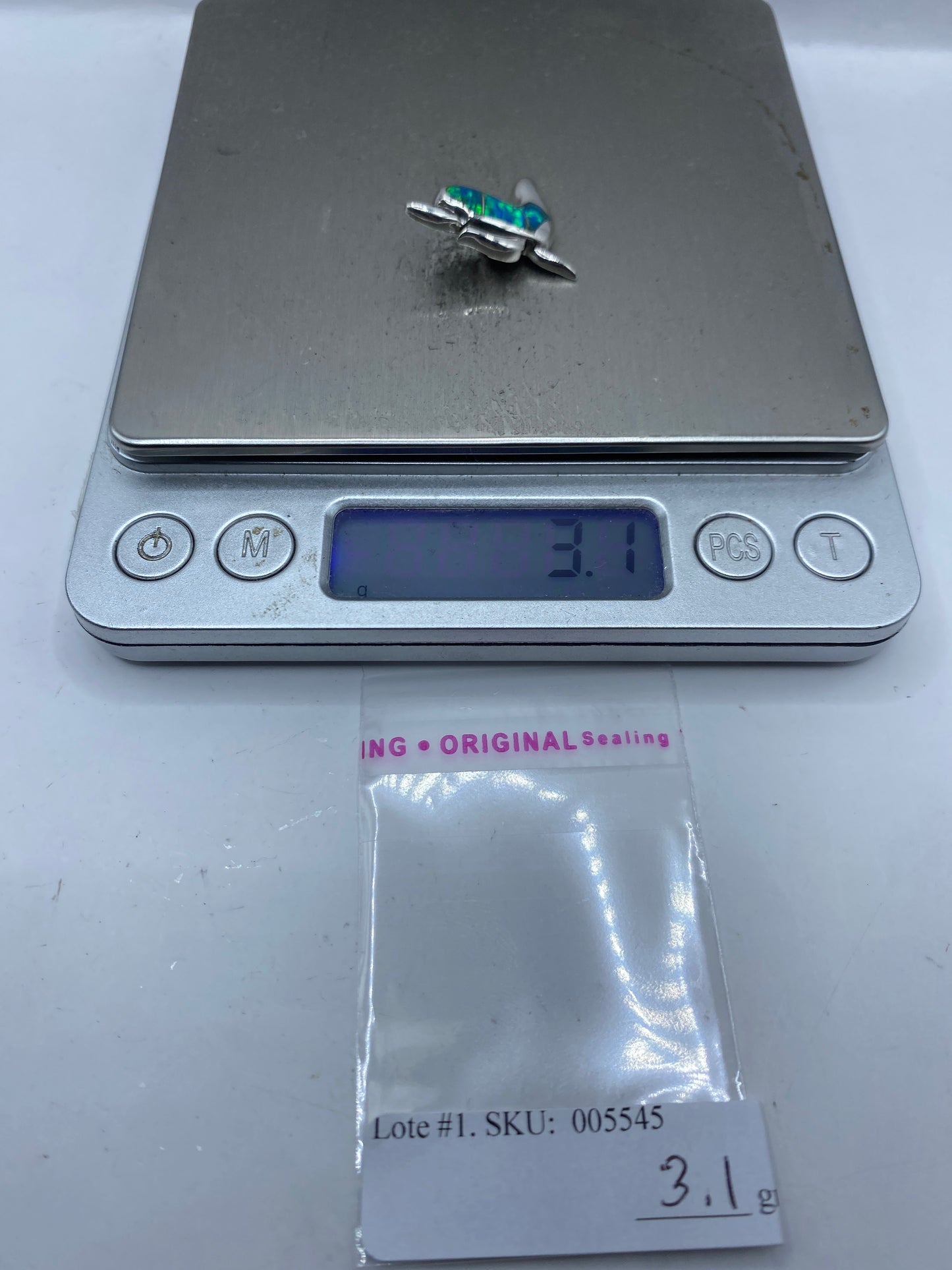 Dije Delfín Plata .925 con Ópalo de Fuego Azul — foto 6