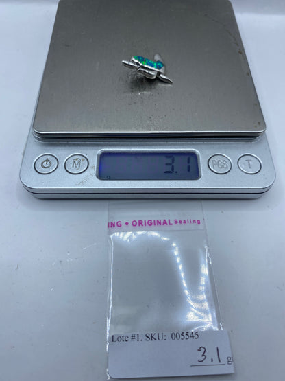Dije Delfín Plata .925 con Ópalo de Fuego Azul — foto 6