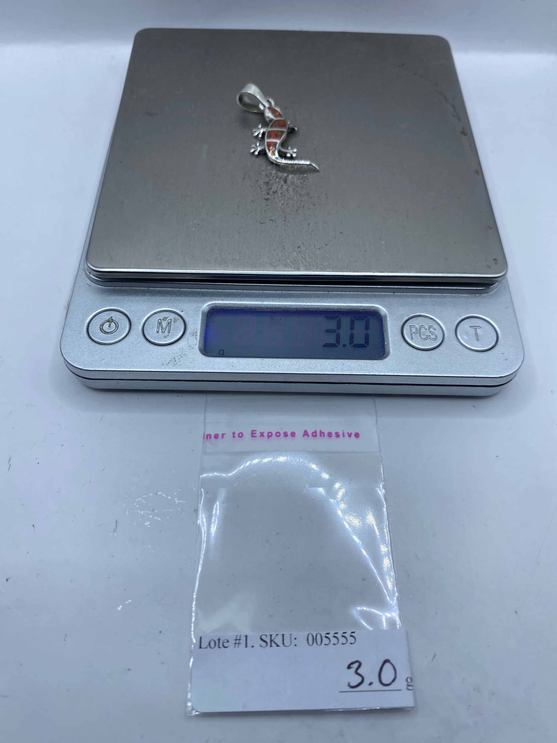 Dije Lagartija Plata .950 Ópalo de Fuego — Taxco — foto 6