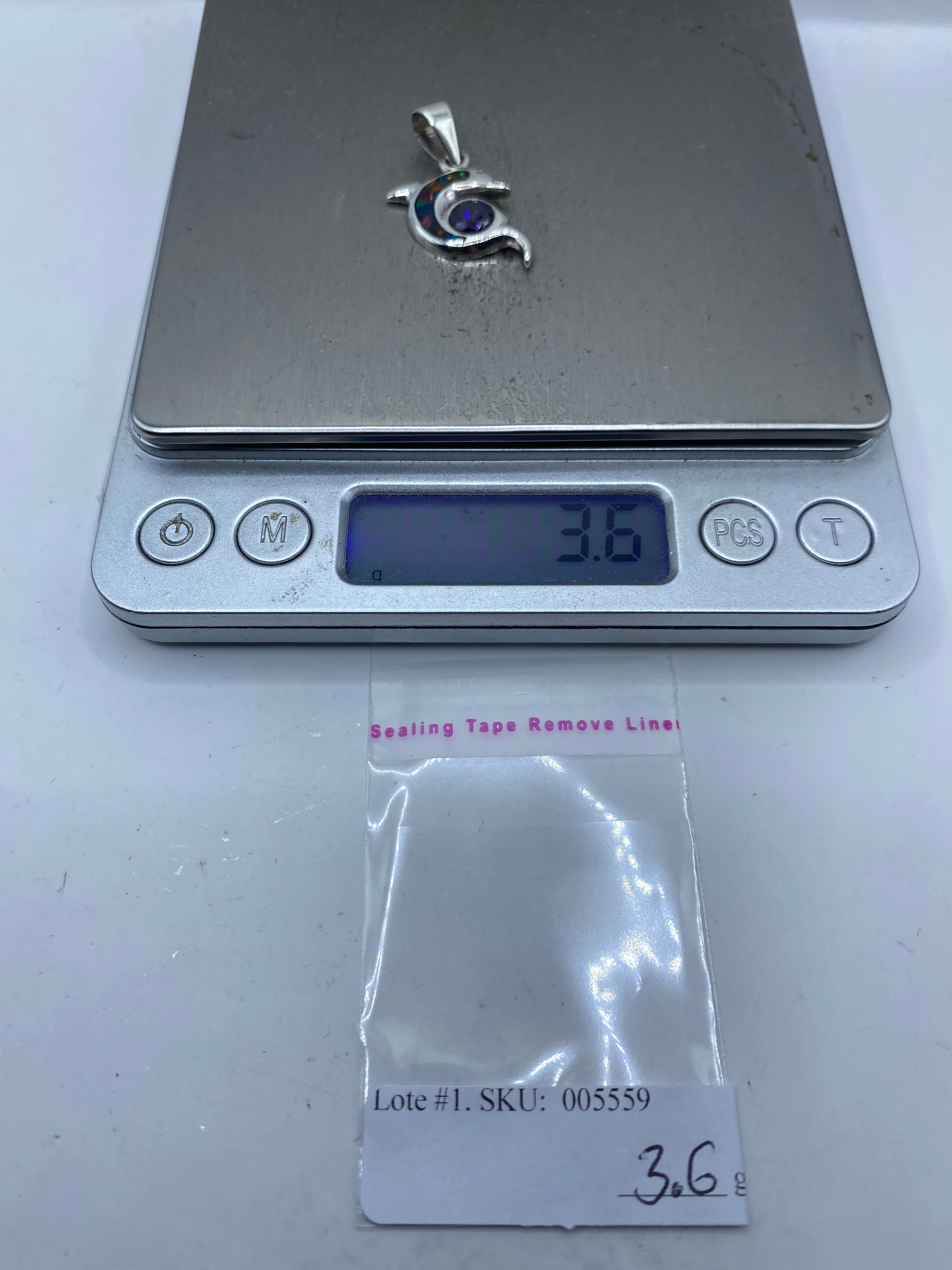 Dije Plata Delfín con Ópalo de Fuego — Taxco .950 — foto 6