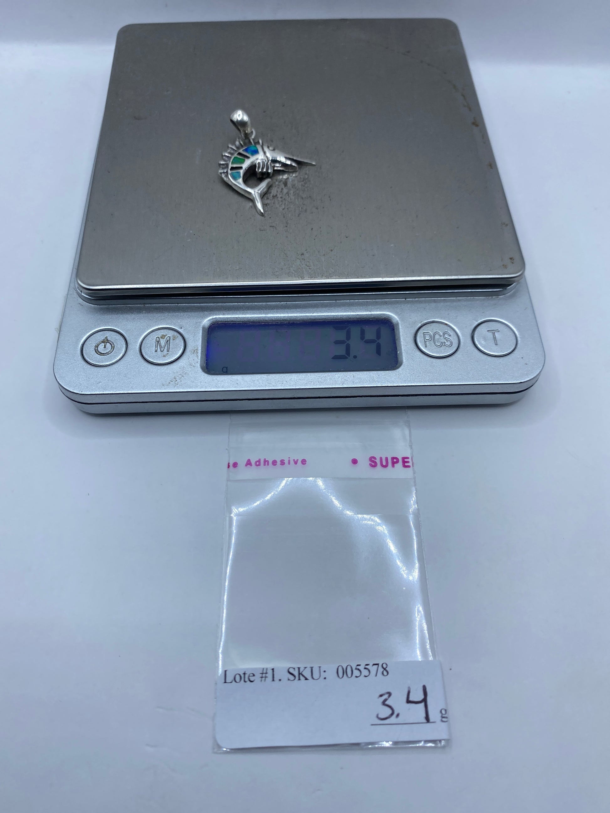 Dije Pez Espada Plata .950 con Ópalo de Fuego — Taxco — foto 6
