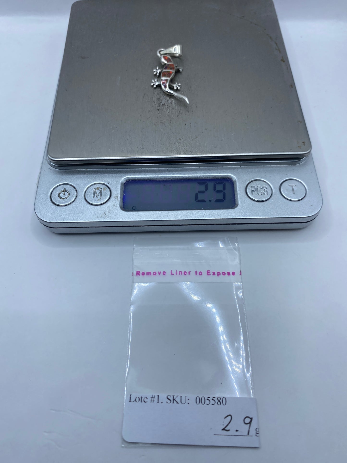 Dije Lagartija Plata .950 con Ópalo de Fuego — Taxco — foto 6