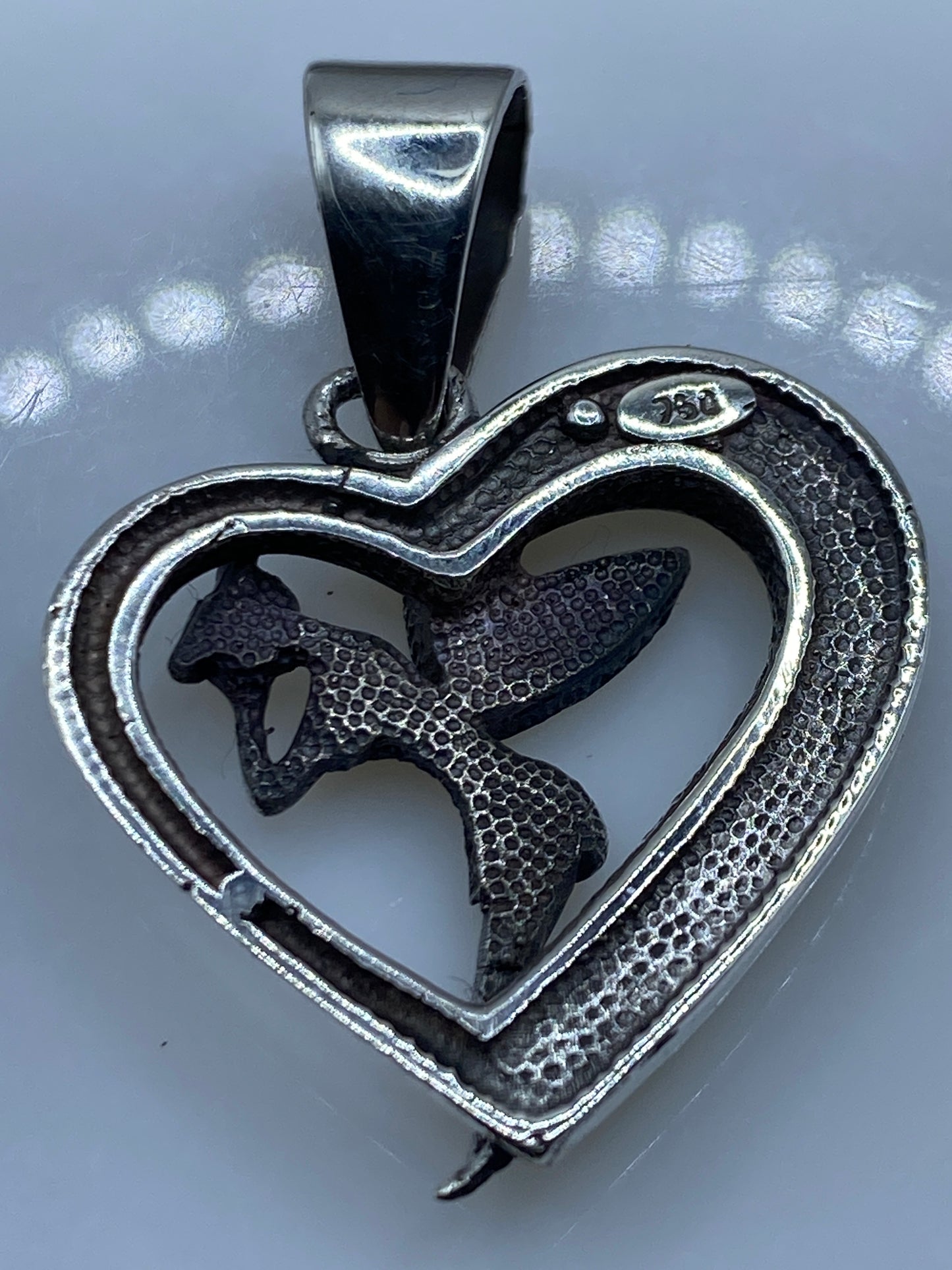 Dije Corazón de Plata con Ópalo de Fuego — Taxco .950 — foto 5