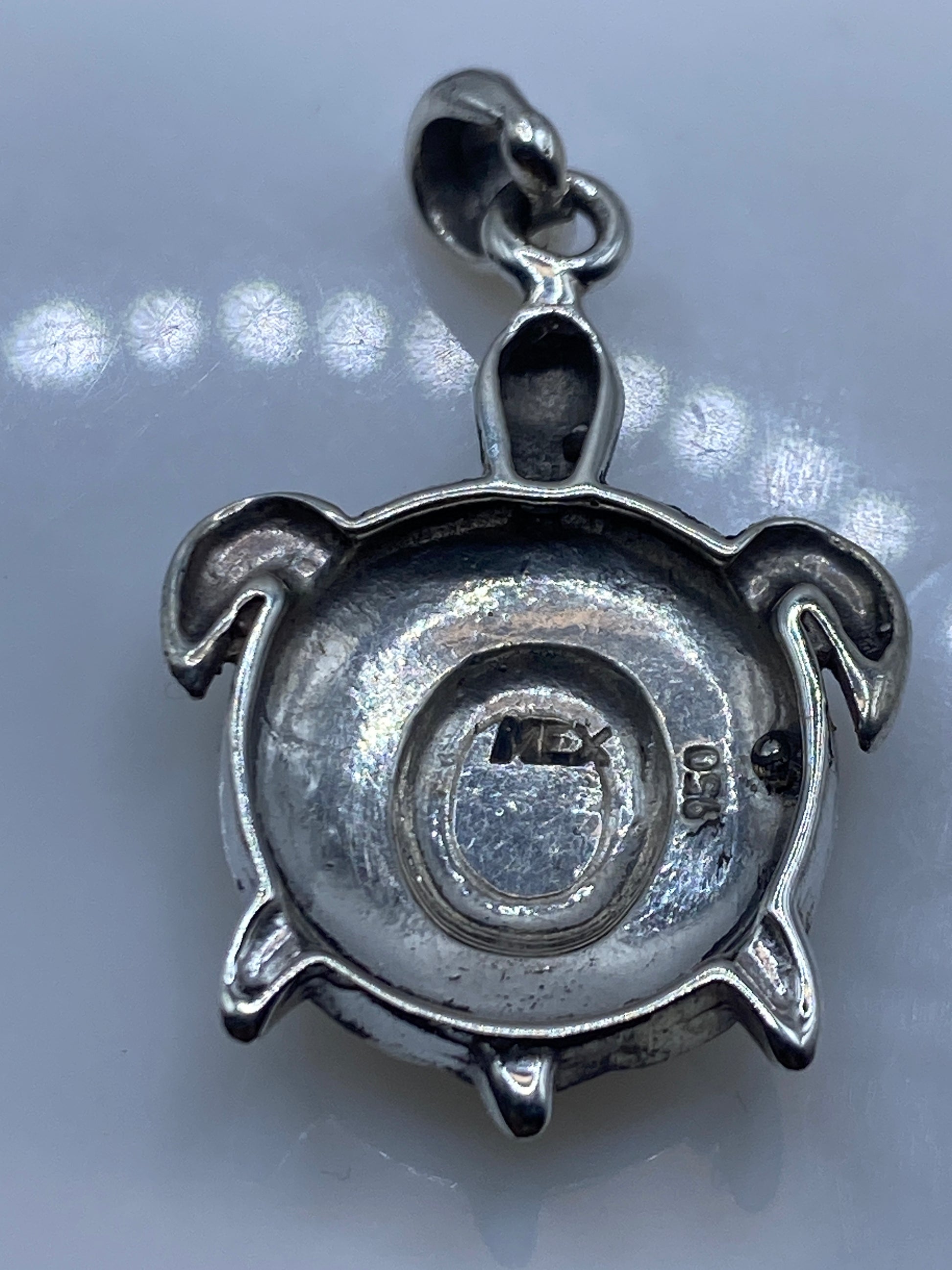 Dije Tortuga Plata .950 con Opalo de Fuego Azul — foto 5