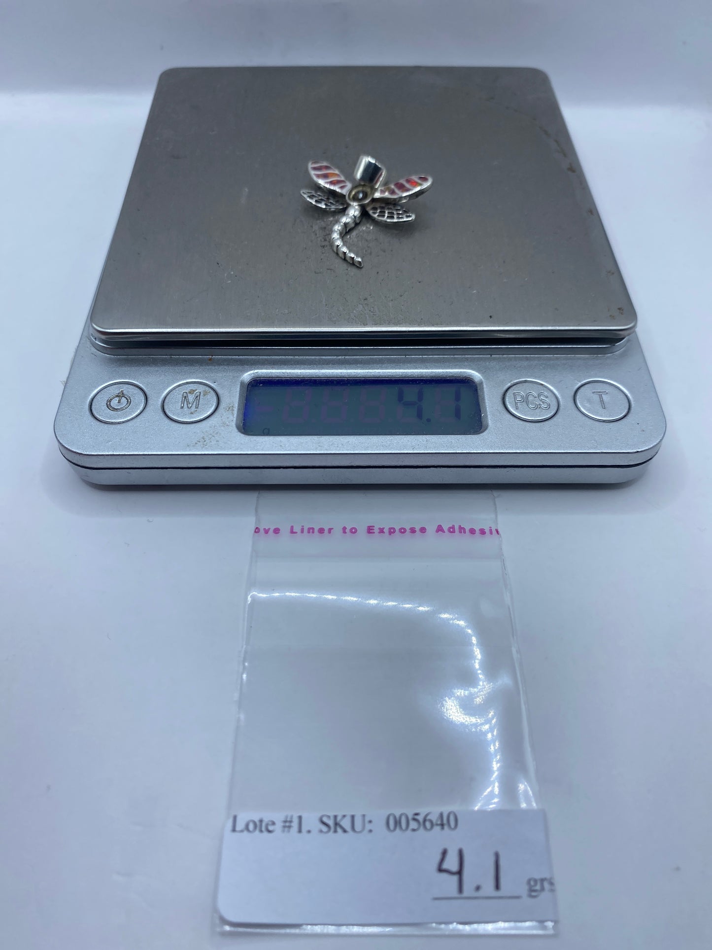 Dije Libélula Plata .950 con Ópalo de Fuego Rosa — foto 5