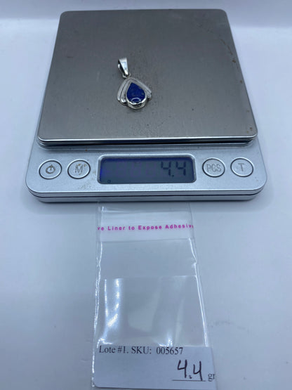 Dije de Plata Gota con Piedra Azul — Taxco .925 — foto 6
