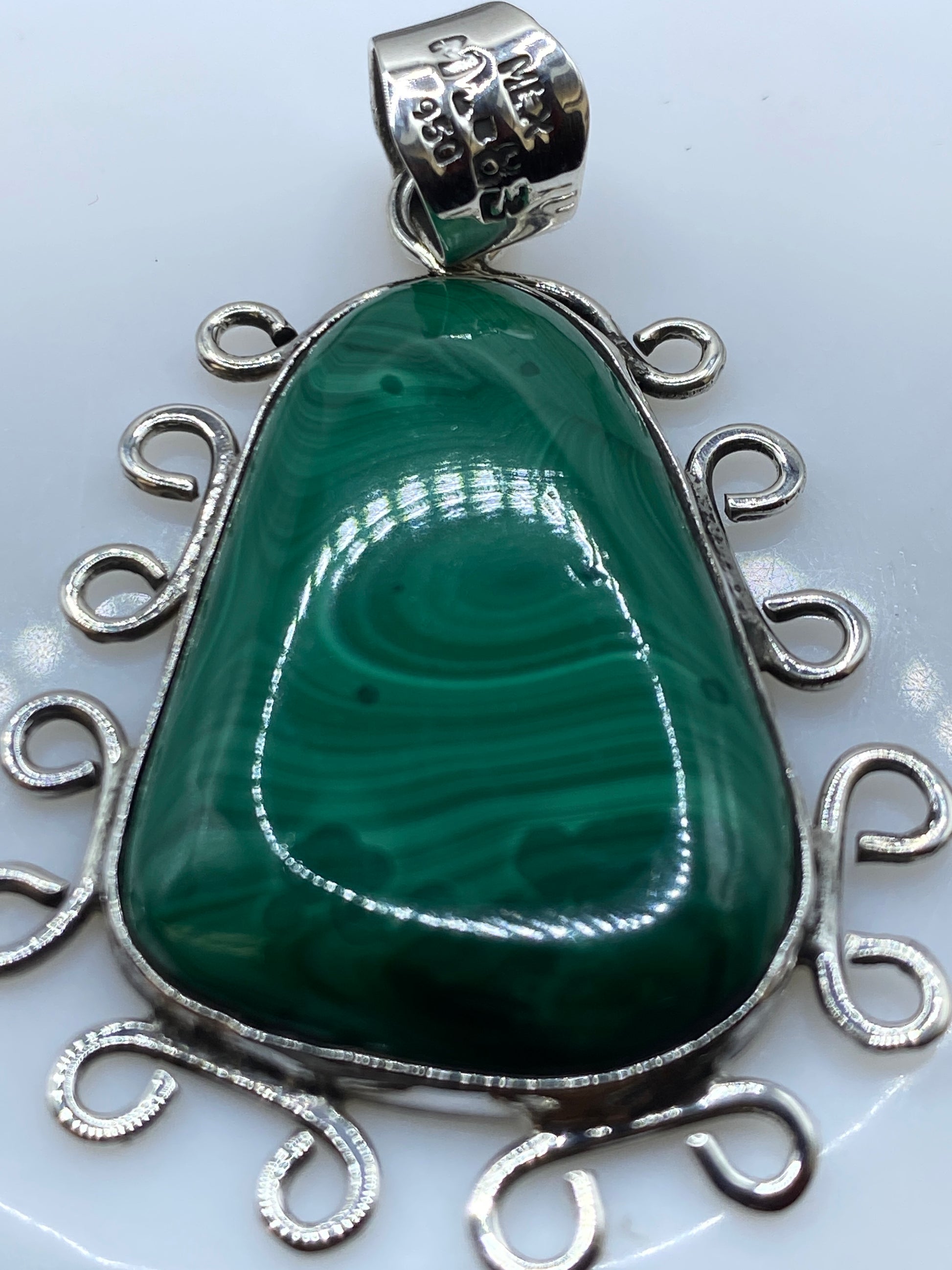 Dije de Plata Malaquita Verde — Taxco .950 — foto 5