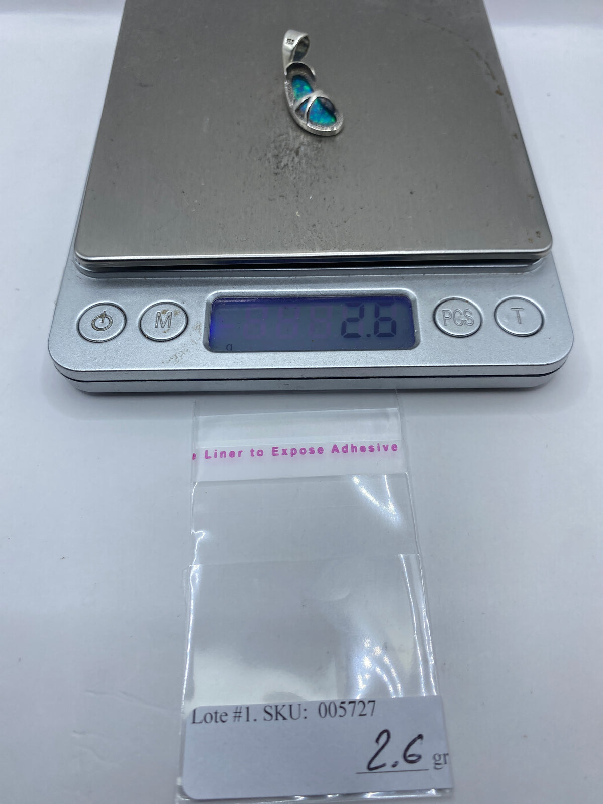 Dije de Plata Ópalo de Fuego Azul Cielo — Taxco .950 — foto 6