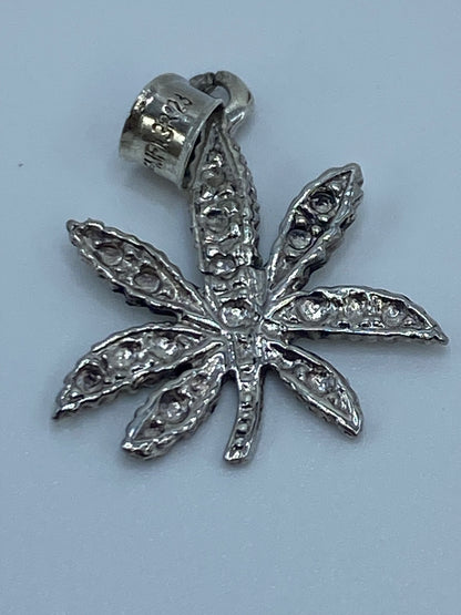 Dije Repujado Hoja de Marihuana — Plata Taxco .925 — foto 5