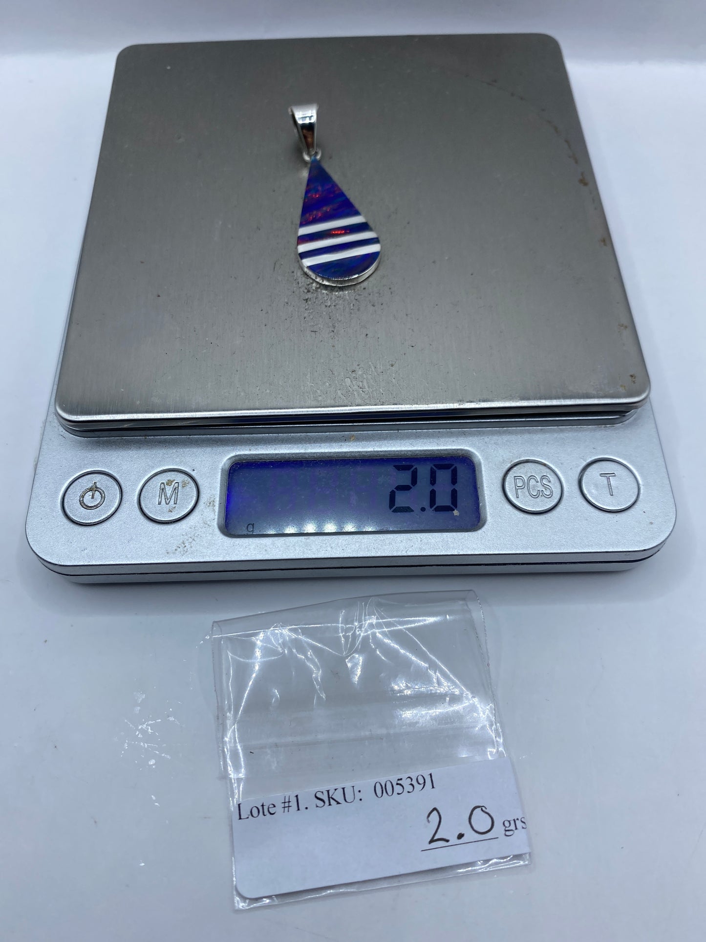 Dije de Plata Ópalo de Fuego Azul — Taxco .950 — foto 6