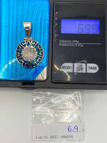 Dije Prehispánico Plata 950 Ópalo de Fuego Azul — foto 6