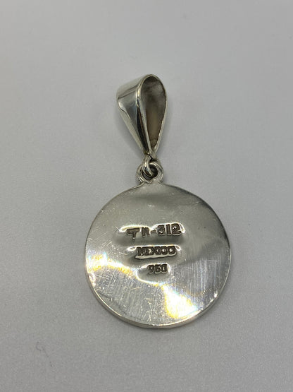 Dije Plata 950 Máscara Azteca con Ópalo de Fuego — foto 5