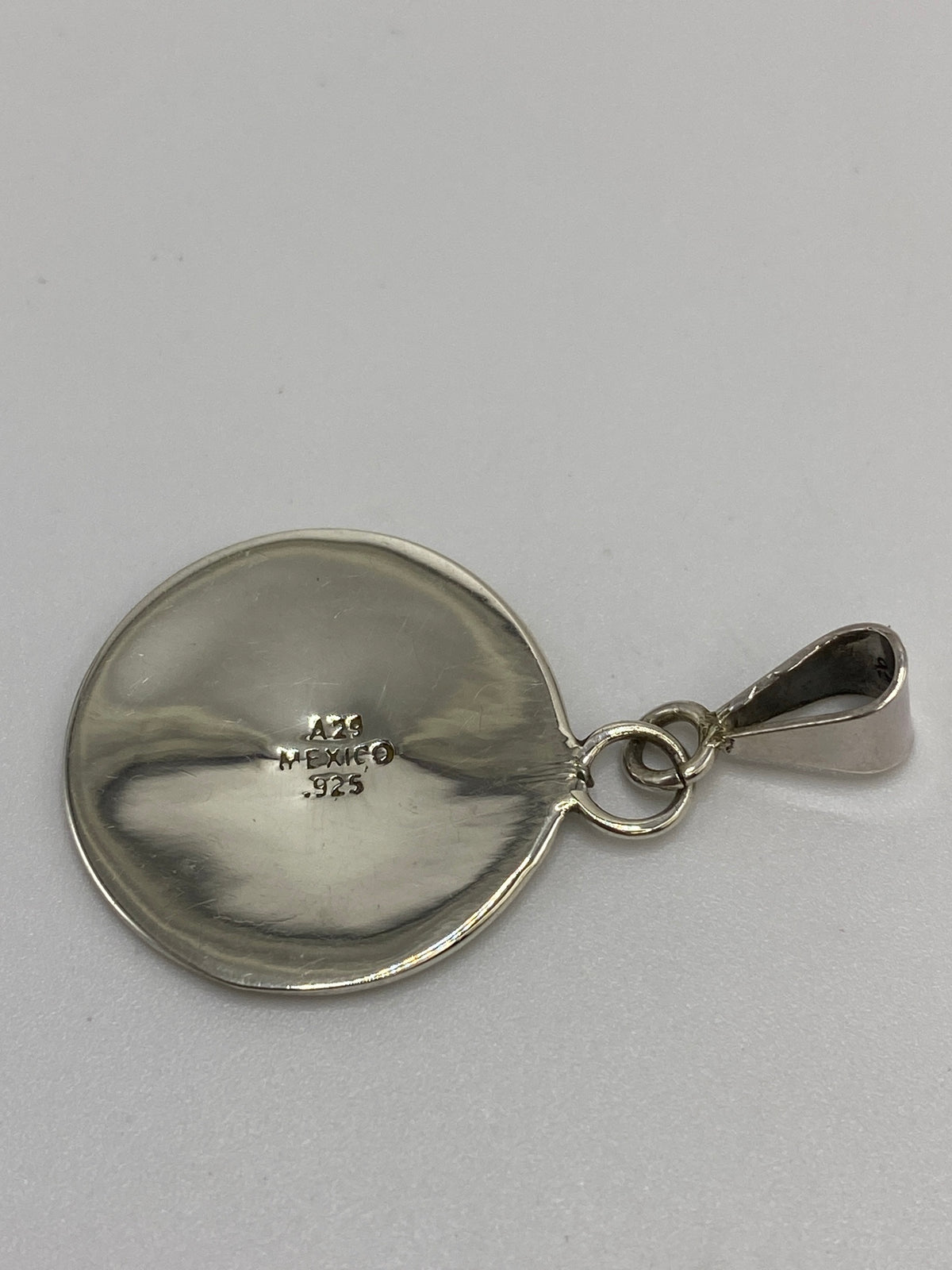 Dije Plata Moneda Prehispánica con Ópalo Verde — Taxco — foto 5