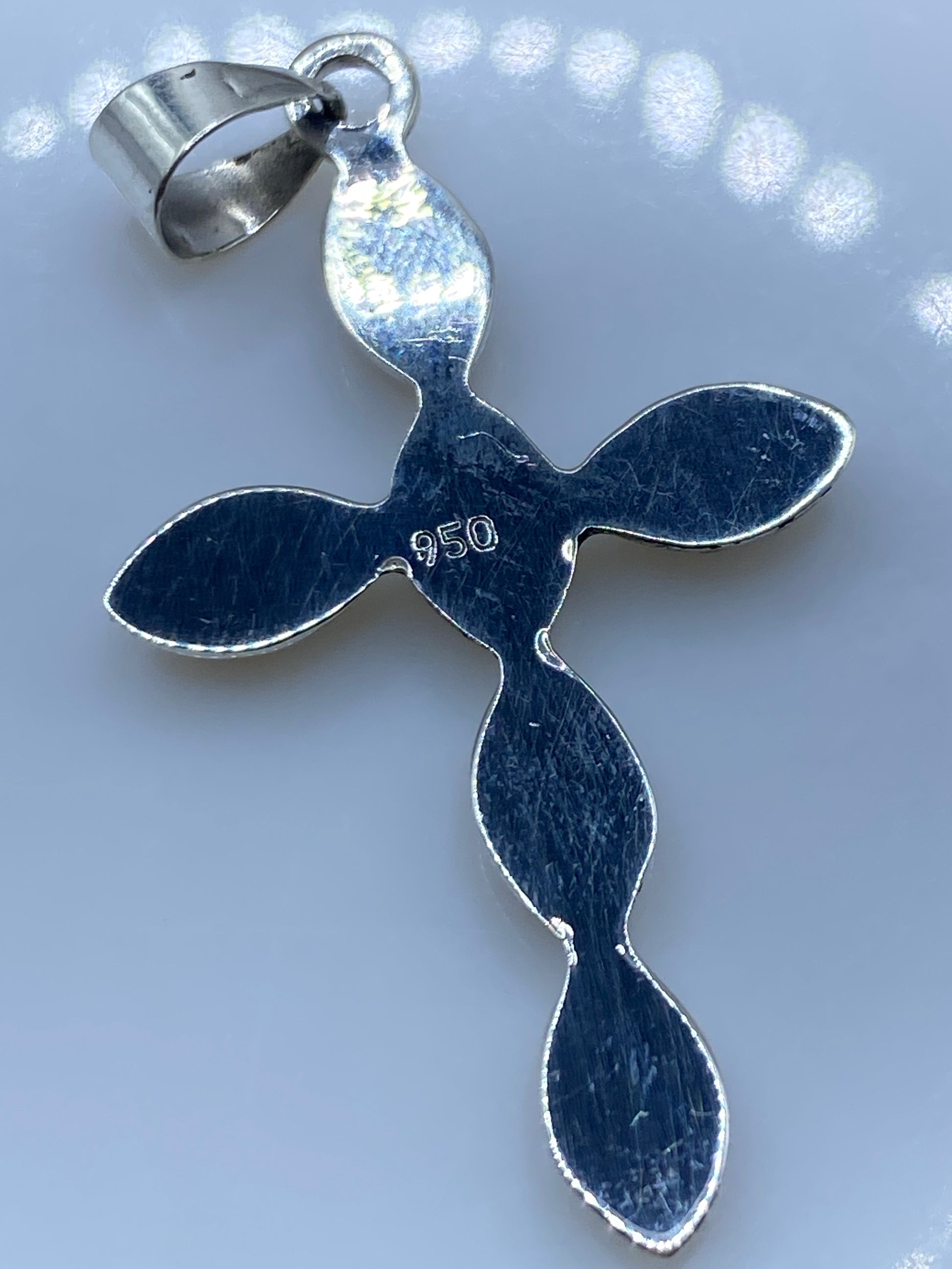 Dije Cruz de Plata con Opalo de Fuego — Taxco .950 — foto 5