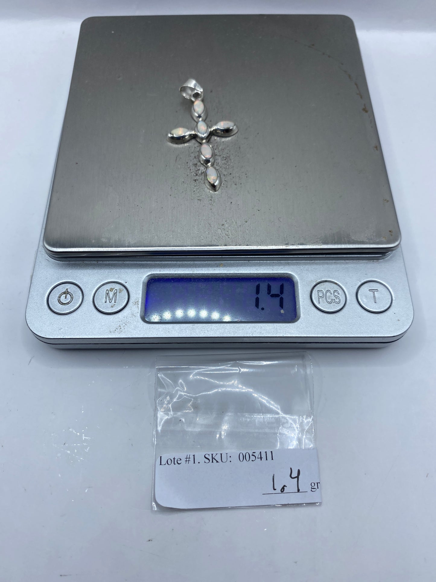 Dije Cruz de Plata con Opalo de Fuego — Taxco .950 — foto 6