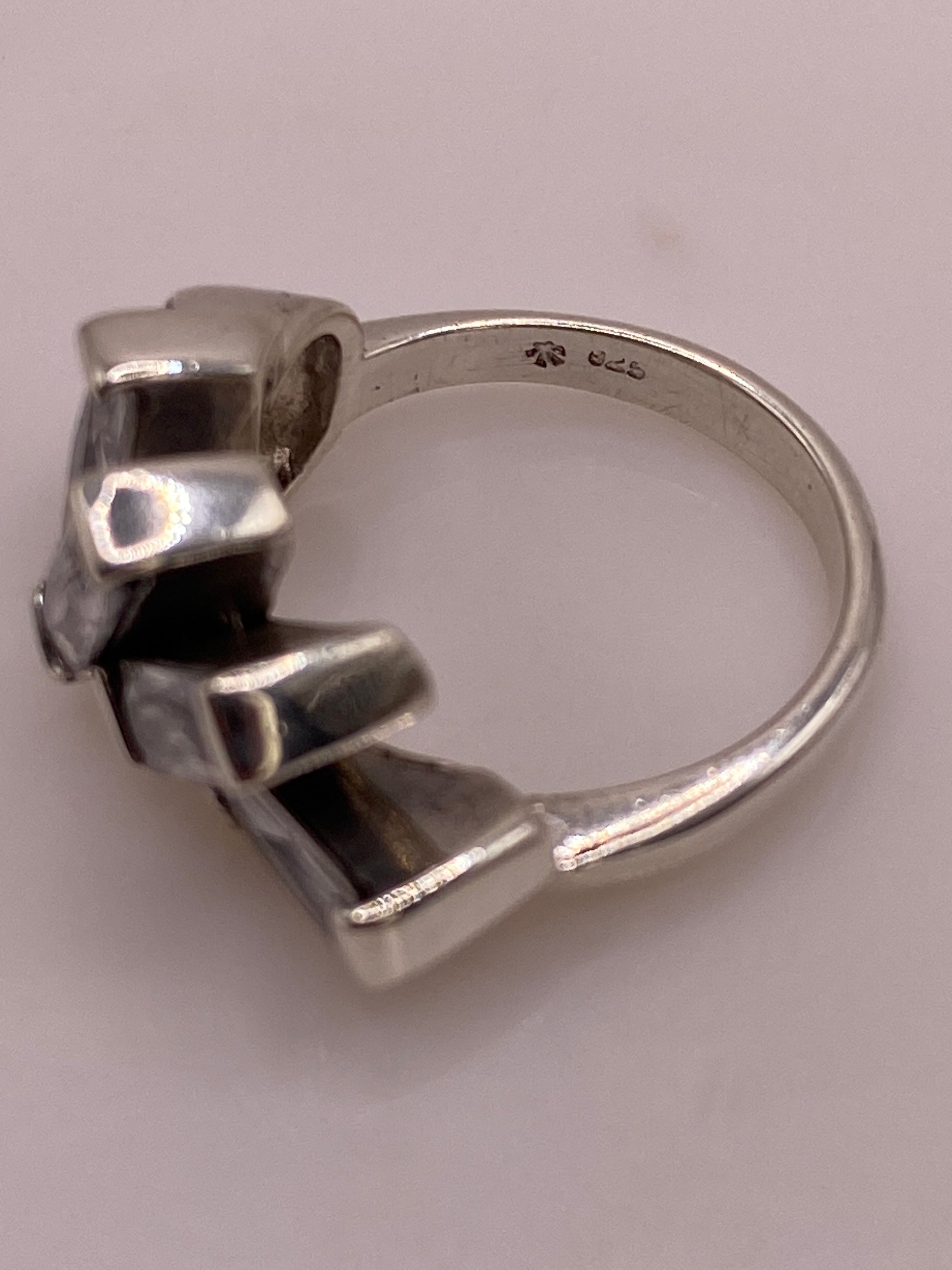 Anillo de Plata Solitario Circonia Gris Ahumado — Coctel Brillante — foto 5