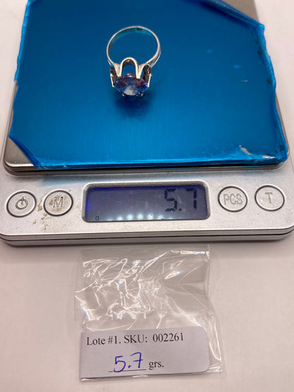 Anillo Solitario de Plata con Circonia Violeta — Hecho a Mano en Taxco — foto 5