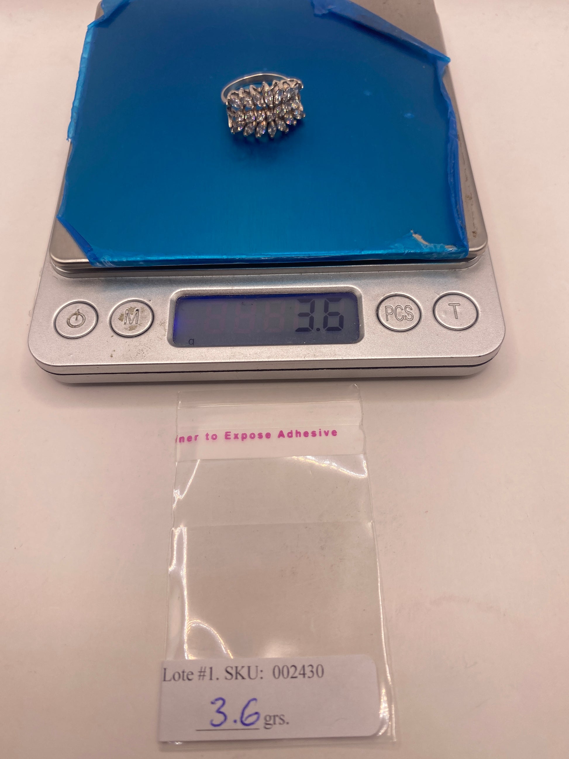 Anillo de Plata Solitario con Circonia Cristalina — Diseño Coctel — foto 6
