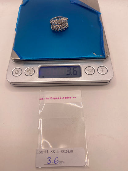 Anillo de Plata Solitario con Circonia Cristalina — Diseño Coctel — foto 6