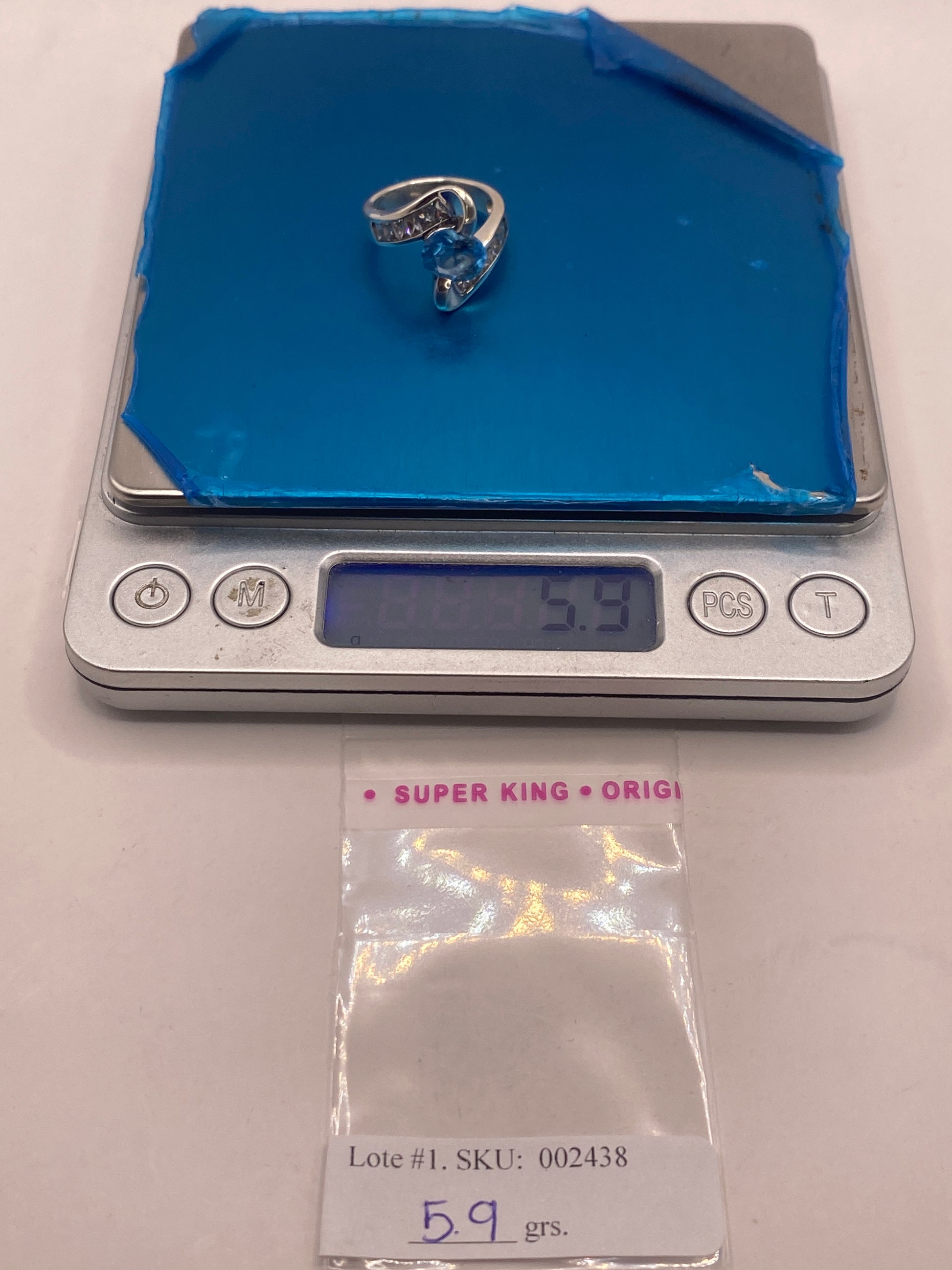 Anillo de Plata Solitario con Circonia Azul Cielo — Elegancia Pura — foto 6