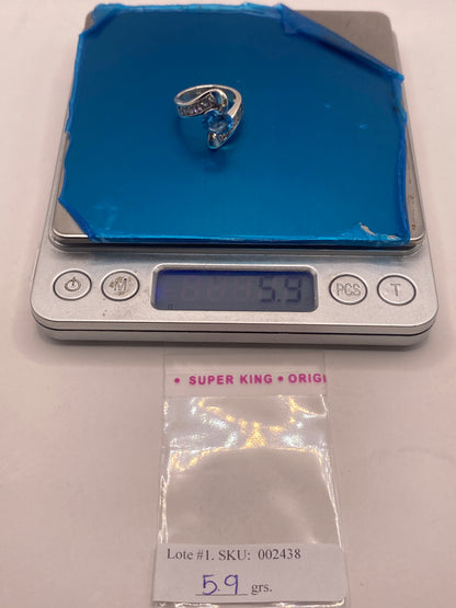 Anillo de Plata Solitario con Circonia Azul Cielo — Elegancia Pura — foto 6