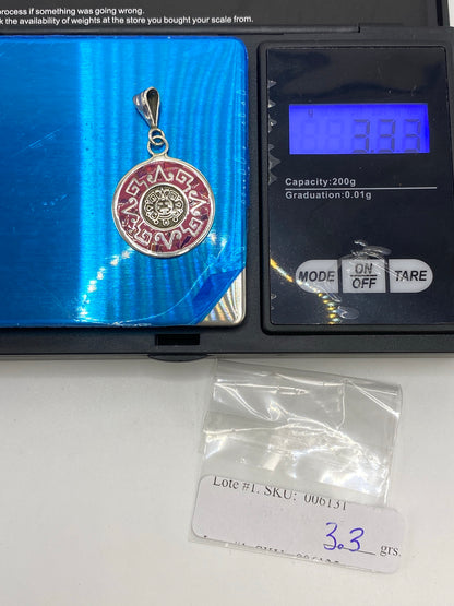 Dije Plata Ópalo de Fuego Sol Prehispánico — Taxco 925 — foto 6