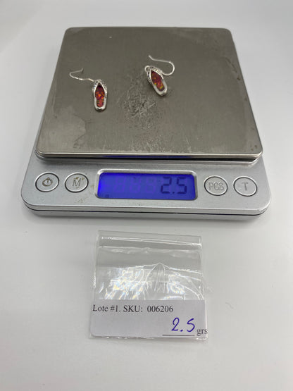 Aretes Plata Opalo de Fuego Rosa — Taxco 925 — foto 6