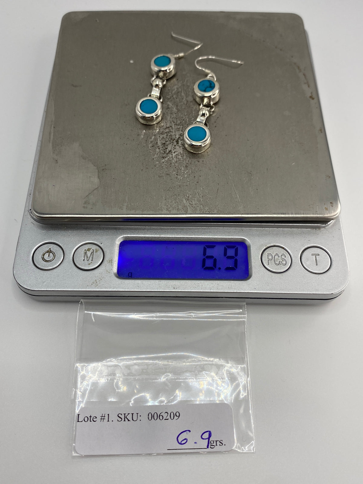 Aretes de Plata con Turquesa Azul — Taxco 925 — foto 6