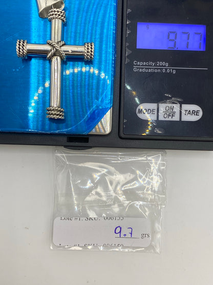Dije Cruz de Plata 925 con Detalle Trenzado — Taxco — foto 6