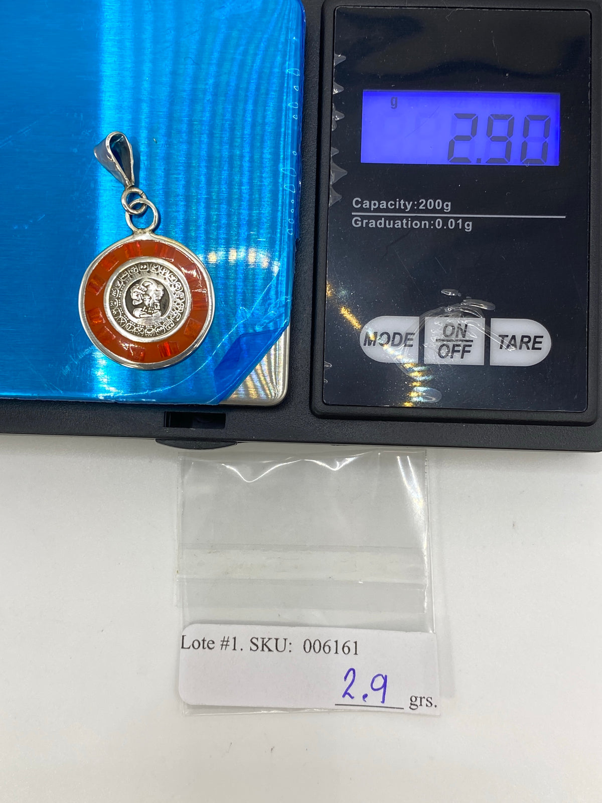 Dije Plata Ópalo de Fuego Moneda Taxco — 3.5 cm — foto 6