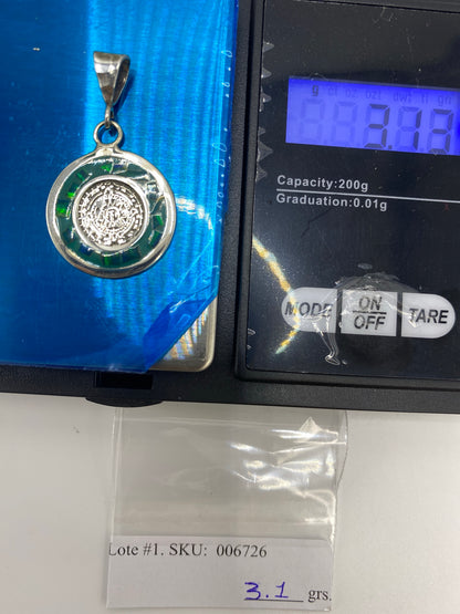 Dije Plata Ópalo de Fuego Calendario Azteca — Taxco 925 — foto 6