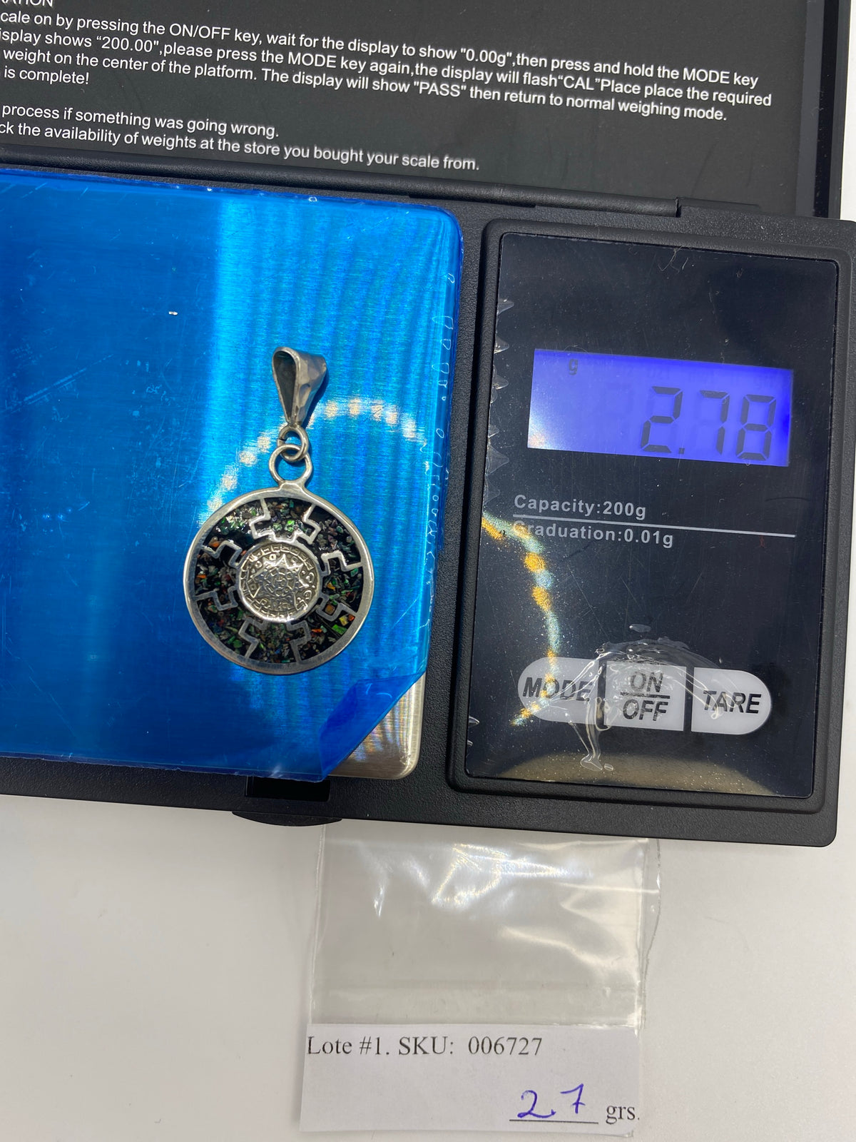 Dije Plata Prehispánico Ópalo de Fuego — Taxco 925 — foto 6