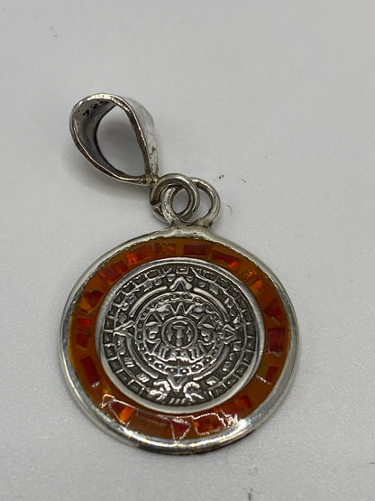 Dije Plata Calendario Azteca con Ópalo de Fuego — Taxco 925 — foto 5